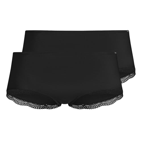 Skiny 2er Pack Damen Unterhose Unterwäsche Boyleg Shorts, Farbe:Schwarz, Artikel:-7665 Black, Größe:40 von Skiny