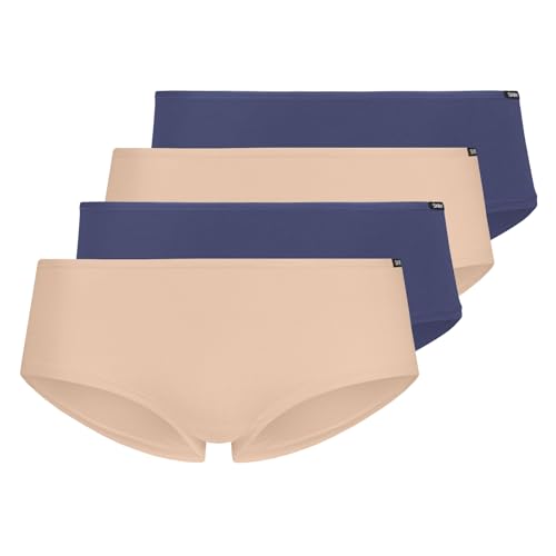 Skiny 4er Pack Damen Panties Panty Unterhose Every Day In Cotton Advantage, Farbe:Mehrfarbig, Menge:4er Pack (2X 2er), Wäschegröße:42, Artikel:-S766 skippercameo Selection von Skiny