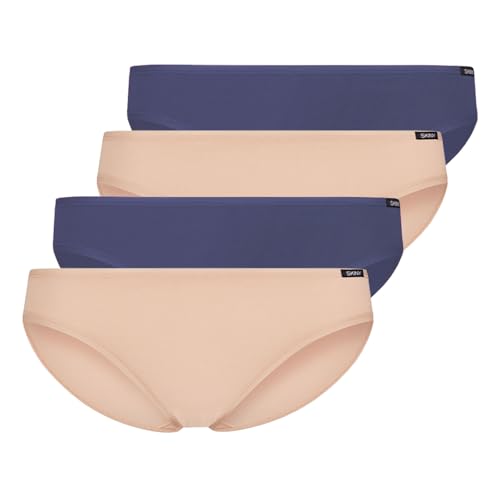 Skiny 4er Pack Damen Unterwäsche Slip Rio Slips Bikini Briefs Every Day In Cotton Advantage, Farbe:Mehrfarbig, Menge:4er Pack (2X 2er), Wäschegröße:38, Artikel:-S766 skippercameo Selection von Skiny