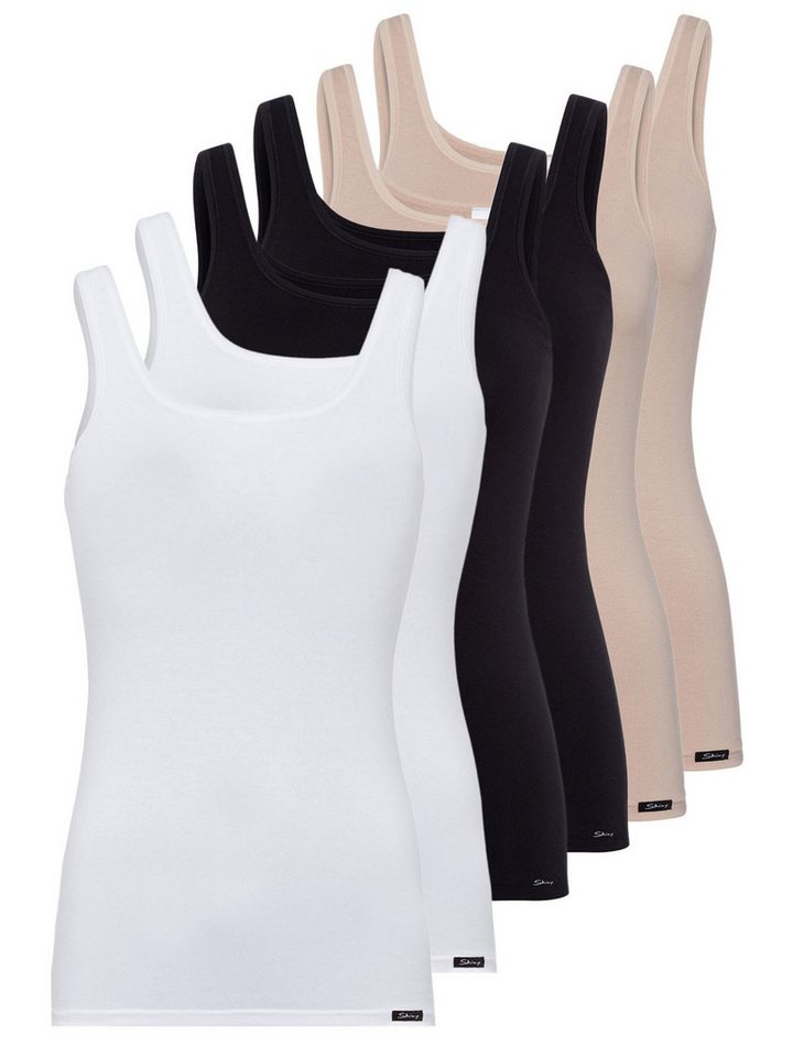 Skiny Achseltop 6er Pack Damen Tank Top Cotton Tank Top (Packung, 6-St) nachhaltig von Skiny