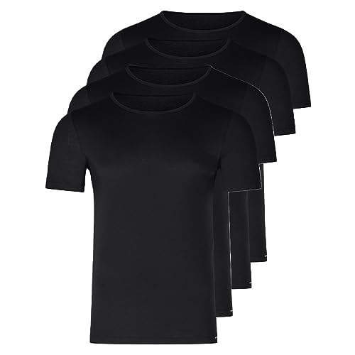 Skiny - Basic - Unterhemd/Shirt Kurzarm - 4er Pack (L Schwarz) von Skiny