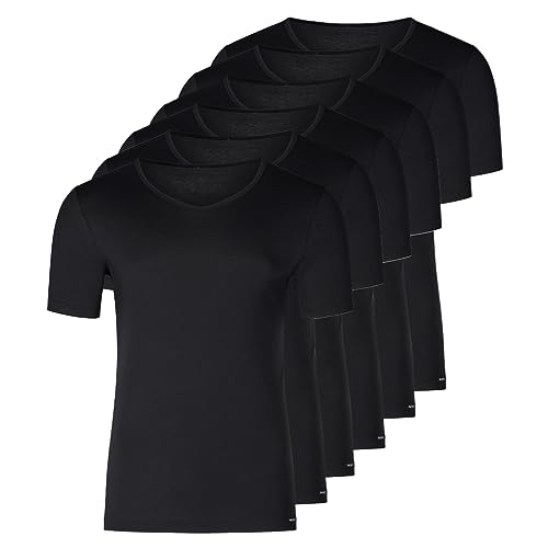 Skiny - Basic - Unterhemd/Shirt Kurzarm - 4er Pack (M Schwarz) von Skiny