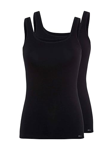 Skiny Damen Skiny Damen Tank Top 2er Pack Advantage Cotton 1 Unterhemd, Schwarz, 38 EU von Skiny