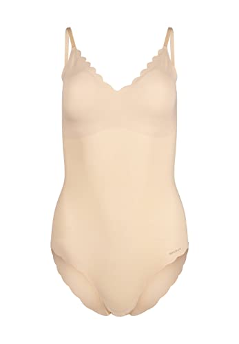 Skiny Damen Body - Unterwäsche, Spaghettiträger, Spitze, V-Ausschnitt, einfarbig Beige 36 von Skiny