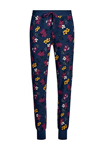 Skiny Damen Hose lang Pyjamaunterteil, darkblue Flowers, 42 von Skiny