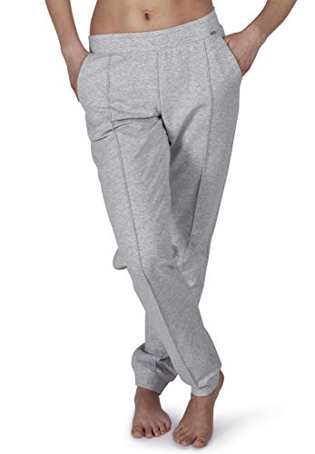 Skiny Damen Jogginghose lang Pyjamaunterteil, Stone Grey Melange, 44 von Skiny