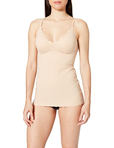 Skiny Damen Micro Lovers Spaghettishirt herausnehmbare Pads Unterhemd, Beige (Beige 2409), 38 von Skiny