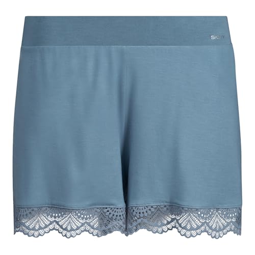 Skiny Damen Pyjamahose kurz Shorts Trousers Night In Mix & Match, Farbe:Blau, Artikel:-S336 Faded Denimblue, Größe:36 von Skiny