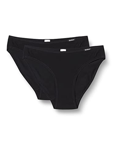 Skiny Damen Advantage Cotton Rio Brazilian Slip, Schwarz (Black 7665), 36 (2er Pack) von Skiny