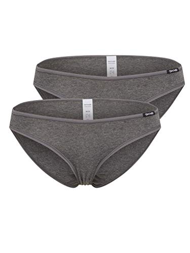 Skiny Damen Advantage Cotton Rio Brazilian Slip, Grau (Anthra Melange 9599), 42 (2er Pack) von Skiny