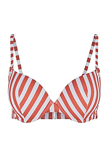 Skiny Damen Schalen BH Surf Girl Bikini, burntochre Stripes, 80D von Skiny