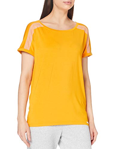 Skiny Damen Shirt Kurzarm Pyjamaoberteil, Autumn Yellow, 36 von Skiny