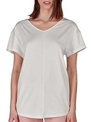 Skiny Damen Skiny Damen Shirt Kurzarm Every Night in Mix & Match Schlafanzugoberteil, Ivory, 42 EU von Skiny