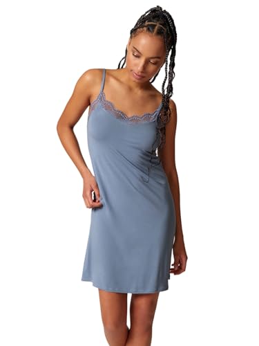 Skiny Damen Spaghettisleepshirt Night In Mix & Match 082614 Gr. 38 in Faded Denimblue von Skiny