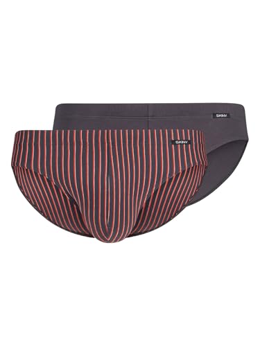 Skiny Herren Brasil Slip 2er Pack Cotton Advantage 086974 Gr. L in Iron Stripes Selection von Skiny