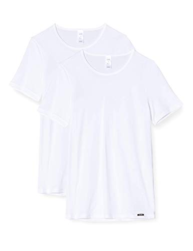 Skiny Herren Shirt Collection Shirt Kurzarm 2er Pack Unterhemd, Weiß, XXL EU von Skiny
