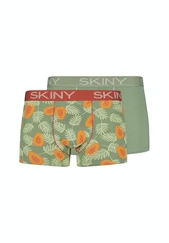 SKINY Herren Cotton Multipack 086487 Boxershorts, Green Papaya Selection, M (2er Pack) von Skiny