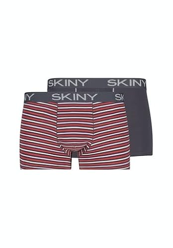 SKINY Herren Cotton Multipack 086487 Boxershorts, Virtual Stripes Selection, S (2er Pack) von Skiny