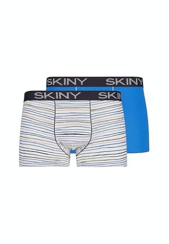 SKINY Herren Cotton Multipack 086487 Boxershorts, egret Stripes Selection, S (2er Pack) von Skiny