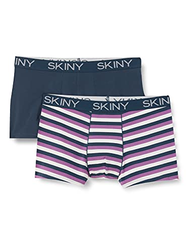 Skiny Herren Pant 2er Pack Cotton Multipack Retroshorts, Violet Stripes Selection, XL Skiny Herren Pant 2er Pack Cotton Multipack Retroshorts, Violet Stripes Selection, XL von Skiny