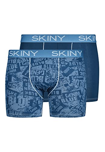 Skiny Herren Pant Long Leg 2er Pack Retroshorts, Blue Denim Selection, L von Skiny