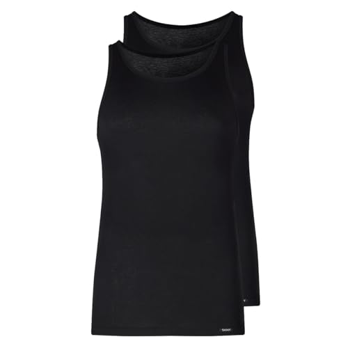 Skiny Herren Shirt Collection Tank Top 2er Pack Unterhemd, Schwarz (Black 7665), Medium (Herstellergröße: M) von Skiny