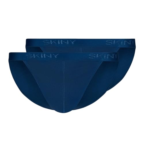 Skiny Herren Tanga Cotton Rib G-String, Navy (080693), XXL (2er Pack) von Skiny