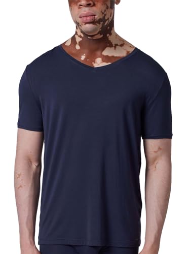 Skiny Herren V-Shirt Kurzarm Unterwäsche, Crown Blue, S von Skiny