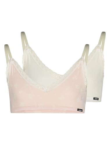 Skiny Mädchen Bustier 2er Pack CottonLace Multipack 030003 Gr. 176 in pearlflowers Selection von Skiny