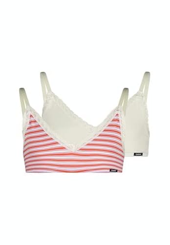 SKINY Mädchen CottonLace Multipack 030003 Bustier, orangefire Stripes Selection, 140 (2er Pack) von Skiny