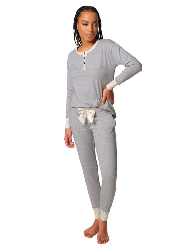 Skiny Pyjama Damen Pyjama lang Night In Mix & Match (Stück, 1 tlg) Hautfreundlich, elastisch, Uni, Basic von Skiny
