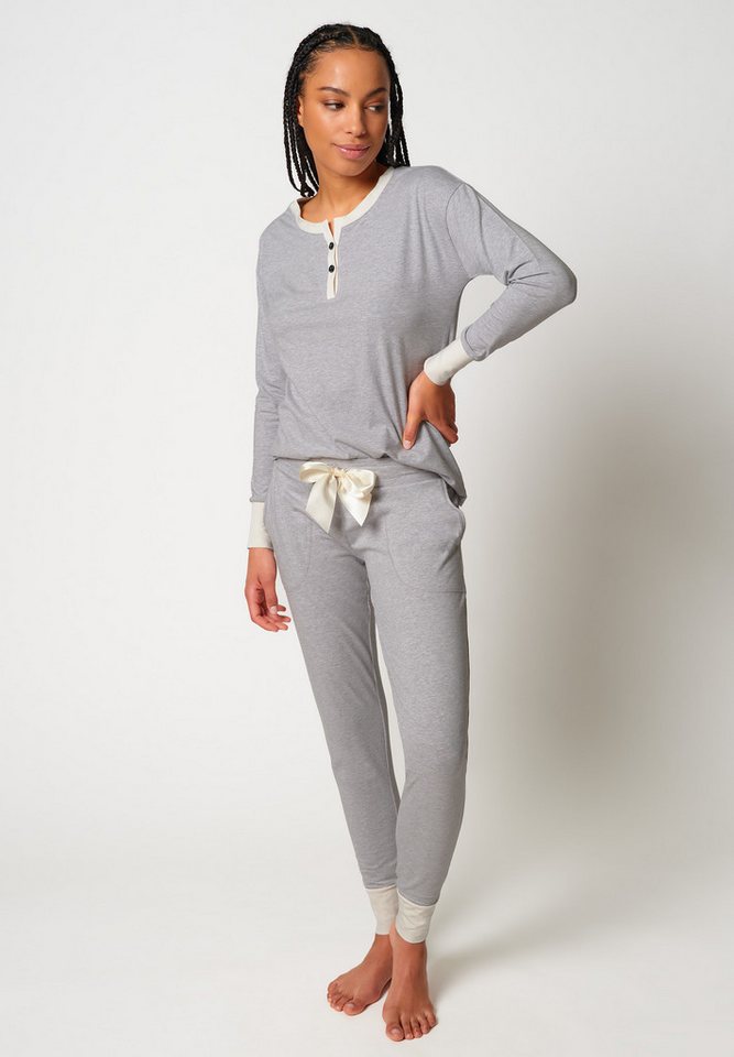 Skiny Pyjama Night In Mix & Match (2 tlg) bequem, elastischer Bund, mit Taschen, Baumwollmix von Skiny