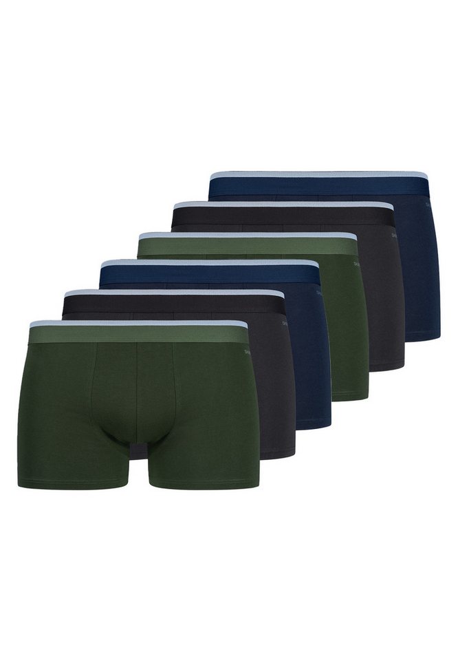 Skiny Retro Boxer 6er Pack Basic (Spar-Set, 6-St) Retro Short / Pant - Baumwolle - ohne Eingriff - Atmungsaktiv von Skiny