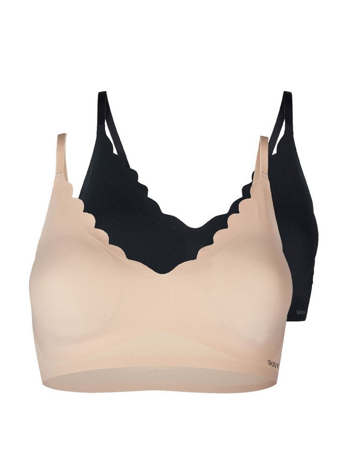 Skiny Set: Bügelloser BH 2er Pack Damen Bustier mit herausnehmbare Pads (Packung, 2-tlg) Unterbrustband von Skiny