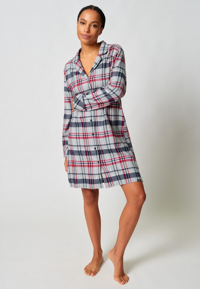 Skiny Sleepshirt Night In Skiny Flanell kuschelig, wärmend, Langarm, Cotton von Skiny