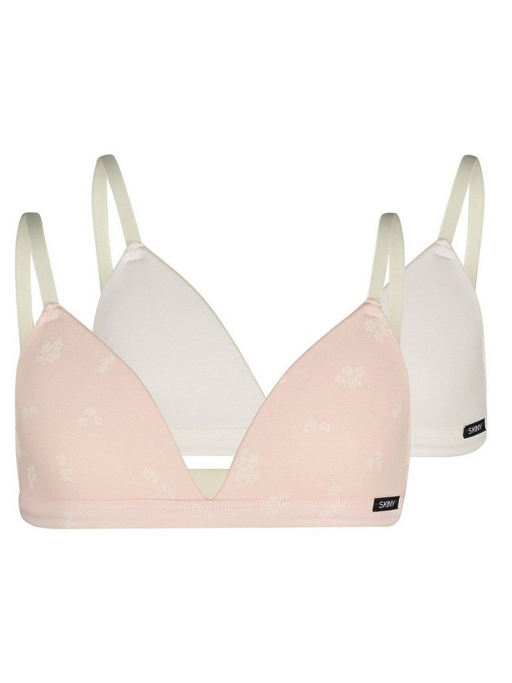 Skiny Teenie-BH Mädchen Triangel BH gepaddet 2er Pack CottonLace (Packung, 2-tlg) - von Skiny