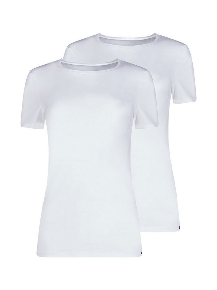 Skiny Unterhemd 2er Pack Damen Shirt kurzarm Cotton Essentials (Packung, 2-St) - von Skiny