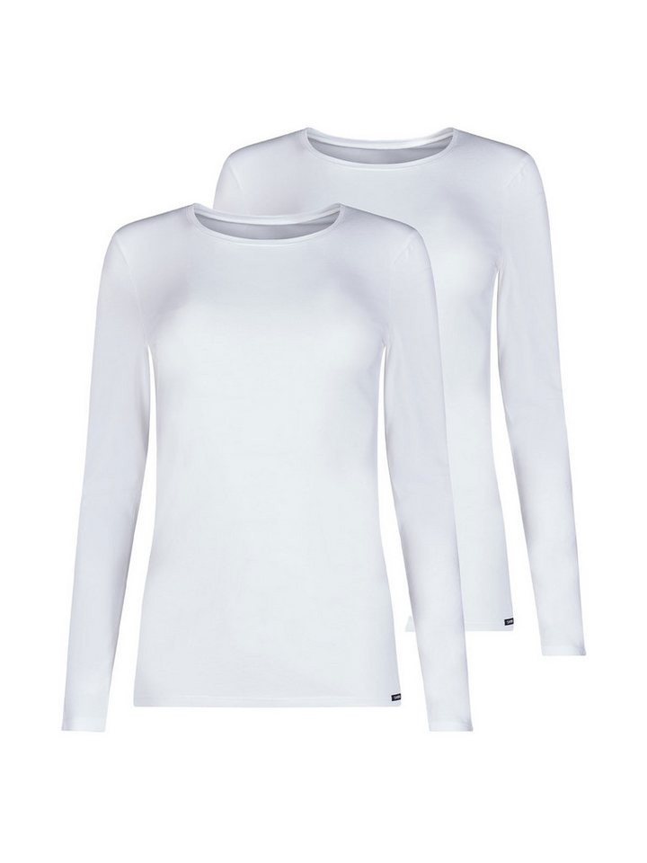 Skiny Unterhemd 2er Pack Damen Shirt langarm Cotton Essentials (Packung, 2-St) - von Skiny