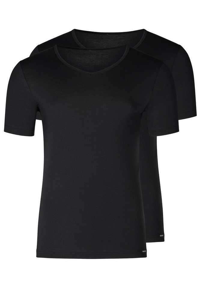 Skiny Unterhemd 2er Pack Unterhemd / Shirt Kurzarm (Spar-Set, 2-St) Unterhemd / Shirt Kurzarm - Baumwolle - V-Ausschnitt für coole Styles von Skiny
