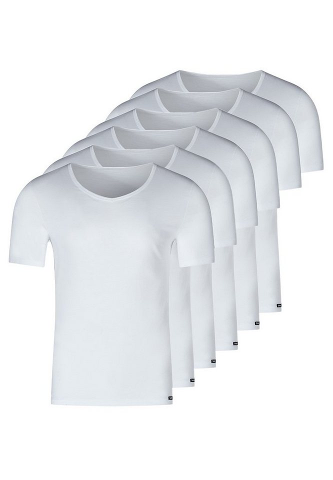 Skiny Unterhemd 6er Pack Unterhemd / Shirt Kurzarm (Spar-Set, 6-St) Unterhemd / Shirt Kurzarm - Baumwolle - V-Ausschnitt für coole Styles von Skiny