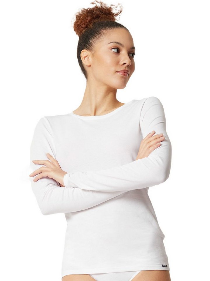 Skiny Unterhemd Damen Shirt langarm Cotton Essentials (Stück, 1-St) - von Skiny
