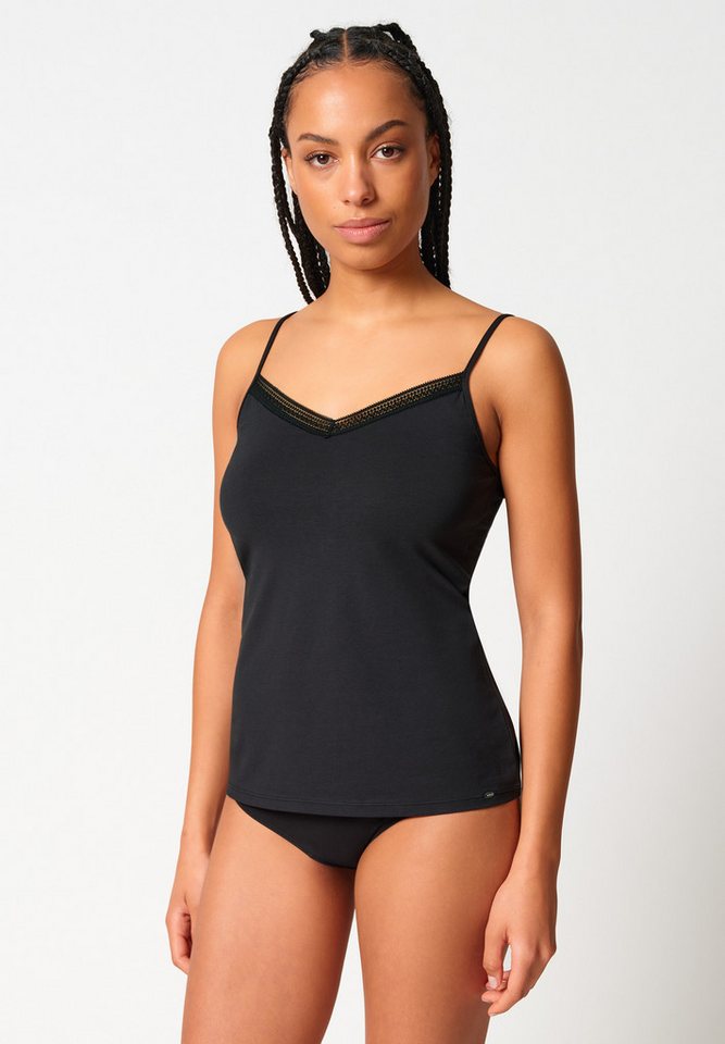 Skiny Unterhemd Natural Beauty bequem, elastisch, weich, eng, V-Ausschnitt von Skiny