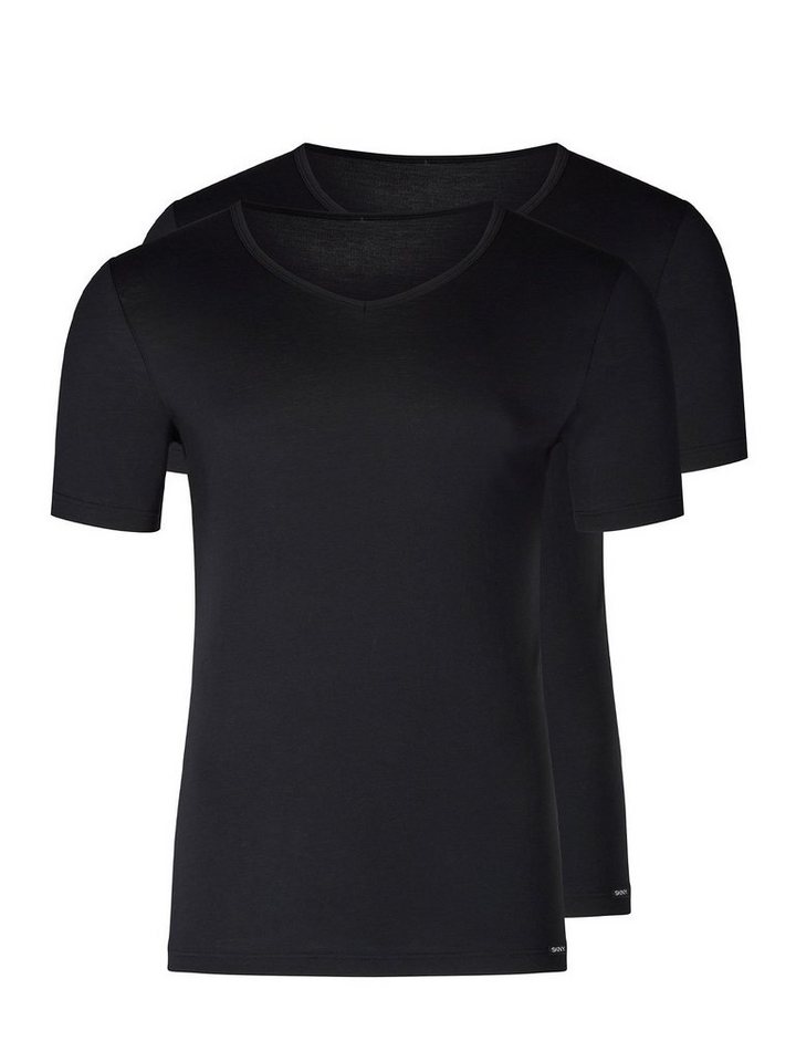 Skiny Unterziehshirt Herren V-Shirt kurzarm 2er Pack Shirt Multipack (Packung, 2-St) - von Skiny