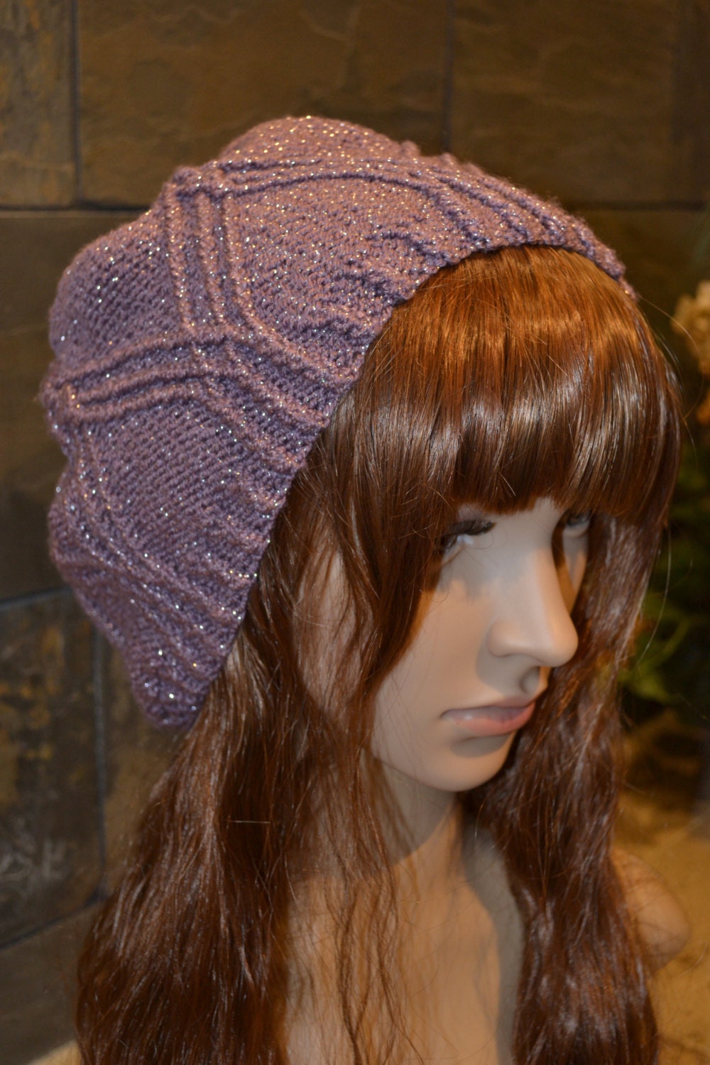 Gestrickte Mütze, Lila Slouch Strickmütze, Slouchy Beanie, Mütze Für Erwachsene, Gestrickte Slouchmütze Gestrickte Mütze, Lila Slouch Strickmütze, Slouchy Beanie, Mütze Für Erwachsene, Gestrickte Slouchmütze von SkitSkatKnits