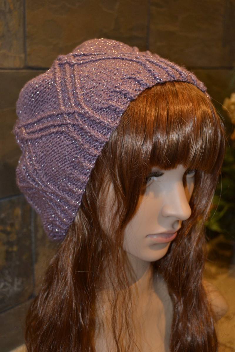 Gestrickte Mütze, Lila Slouch Strickmütze, Slouchy Beanie, Mütze Für Erwachsene, Gestrickte Slouchmütze Gestrickte Mütze, Lila Slouch Strickmütze, Slouchy Beanie, Mütze Für Erwachsene, Gestrickte Slouchmütze von SkitSkatKnits