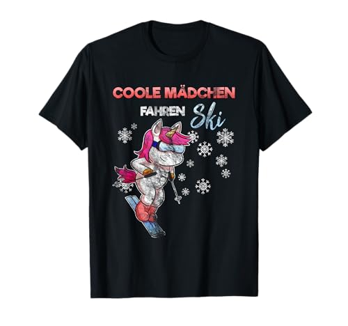 Skifahren Ski Skifahrerin Mädchen T-Shirt von Skiurlaub Skipiste Ski Damen Geschenk