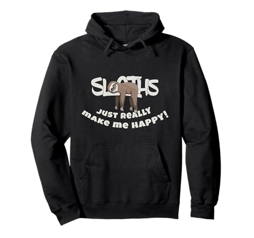 Faultiere machen mich glücklich | Lässig chillendes Faultier Pullover Hoodie von SkizzenMonsters Lässige Faultiere