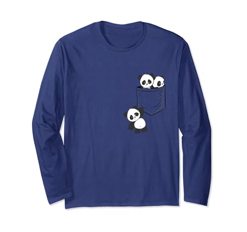 Süße Kawaii Baby Pandas spielen in der Tasche | Pandabär Langarmshirt von SkizzenMonsters Panda Bären Shirts