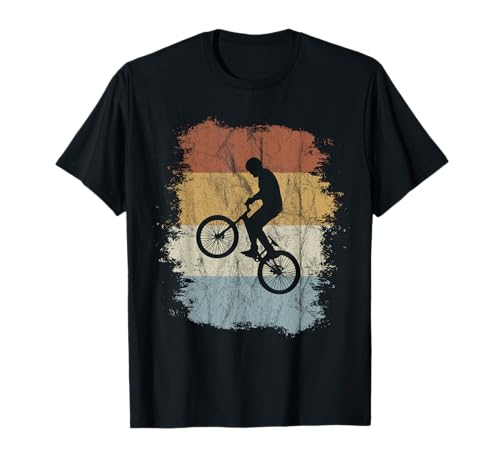 Oldschool Vintage Fahrrad Silhouette Retro Style Wheelie BMX T-Shirt von Skizzenmonster MTB Fahrrad Krams