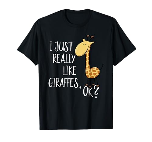 Skizzenmonsters schräge Viecher Shirts - Ich mag einfach Giraffen, OK? Coole Comic Giraffe T-Shirt - Herren - Schwarz - S von Skizzenmonsters schräge Viecher Shirts